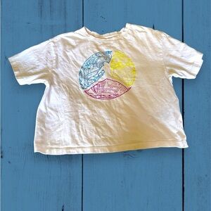 Air Jordan Girls Size Lg (12-13) Yrs Short Sleeve White Cropped Tee